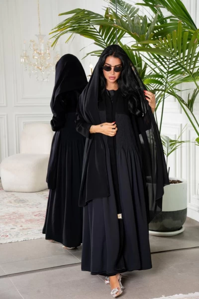 Abaya Black Crepe IB134 Black